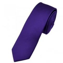 Plain Purple Silk Skinny Tie