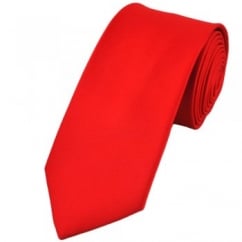 Plain Red 7cm Narrow Tie