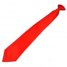 Plain Red Clip On Tie