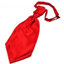 Plain Red Men's Scrunchie Wedding Cravat