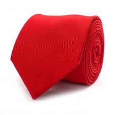 Plain Red Men's Silk Tie by Tresanti