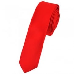 Plain Red Super Skinny Tie