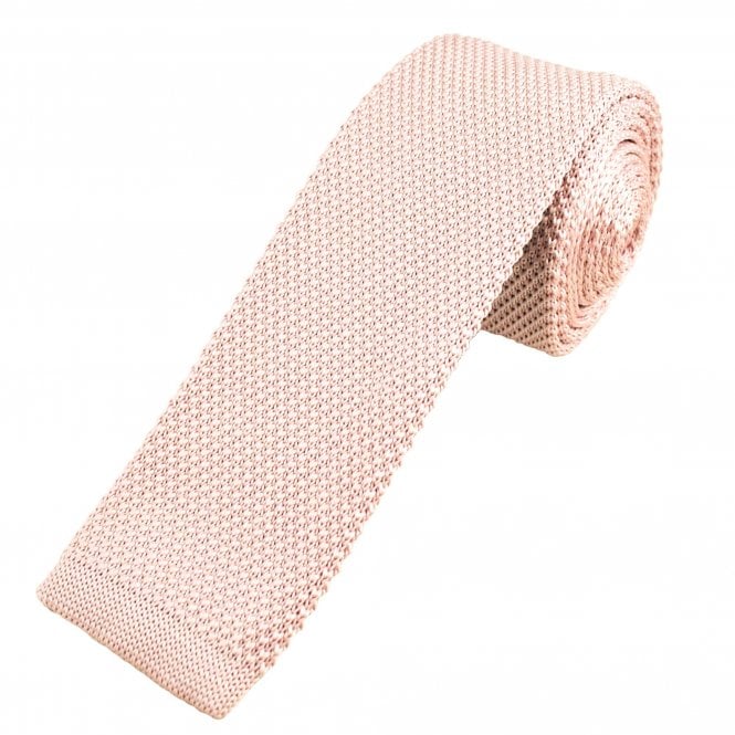 Plain Rose Pink Men's Knitted Tie