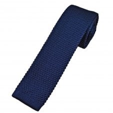 Plain Royal Blue Men's Silk Knitted Skinny Tie