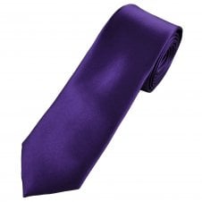 Plain Royal Purple Boys Skinny Tie