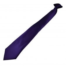 Plain Royal Purple Clip On Tie