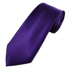 Plain Royal Purple Men's Satin Tie