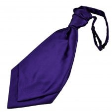 Plain Royal Purple Scrunchie Wedding Cravat