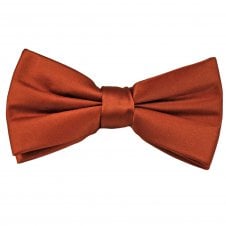 Plain Rust Orange Bow Tie