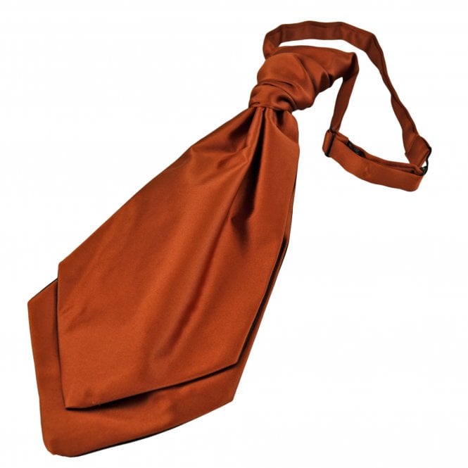 Plain Rust Orange Boys Scrunchie Ruche Wedding Cravat