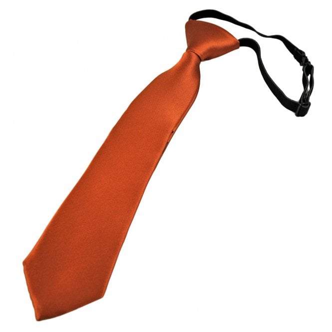 Plain Rust Orange Boys Skinny Tie - 6 Months to 4 Years