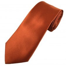 Plain Rust Orange Men's Extra Long Tie