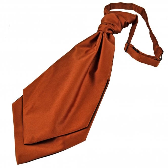 Plain Rust Orange Men's Scrunchie Wedding Cravat