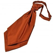 Plain Rust Orange Men's Scrunchie Wedding Cravat