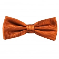 Plain Rust Orange Silk Bow Tie