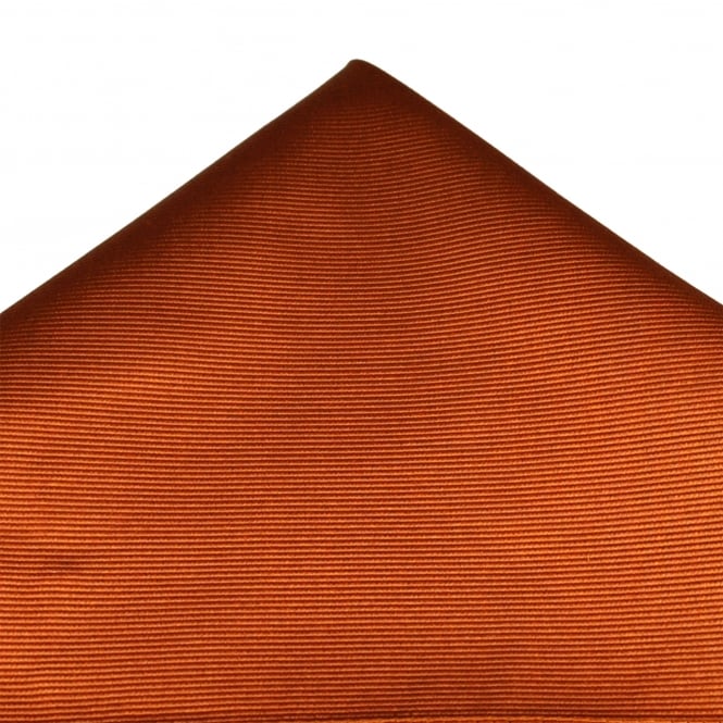 Plain Rust Orange Silk Pocket Square Handkerchief by Profuomo