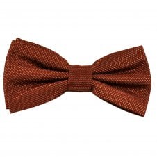 Plain Rust Orange Textured Men's Bow Tie