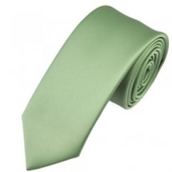 Plain Sage Green 6cm Skinny Tie