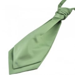 Plain Sage Green Men's Scrunchie Wedding Cravat