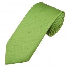 Plain Sage Green Shantung Slub Design Men's Tie