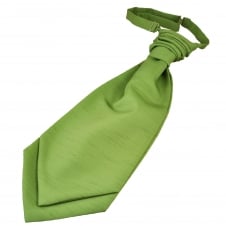 Plain Sage Green Shantung Slub Design Scrunchie Wedding Cravat