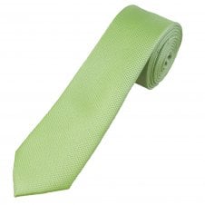 Plain Sage Green Textured Men's Skinny Tie