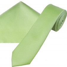 Plain Sage Green Textured Men's Skinny Tie & Pocket Square Handkerchief Set