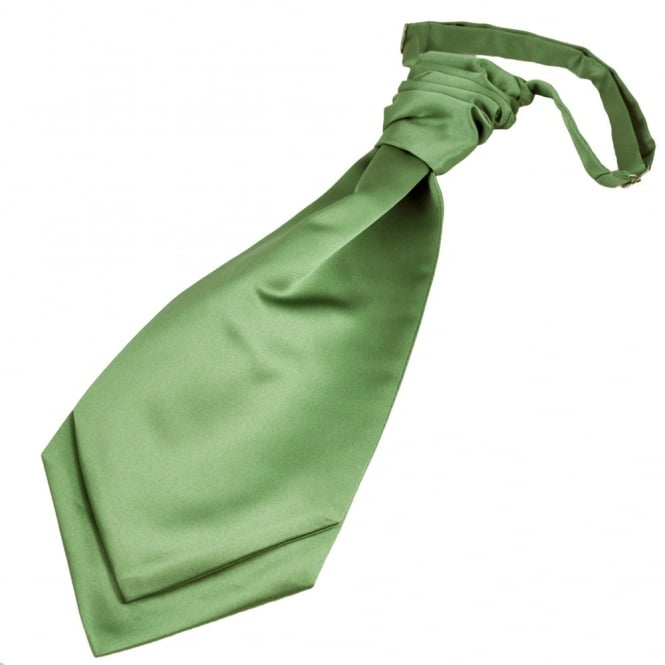 Plain Sage Leaf Green Scrunchie Wedding Cravat