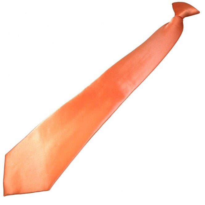 Plain Salmon Pink Clip On Tie