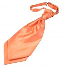 Plain Salmon Pink Men's Scrunchie Wedding Cravat