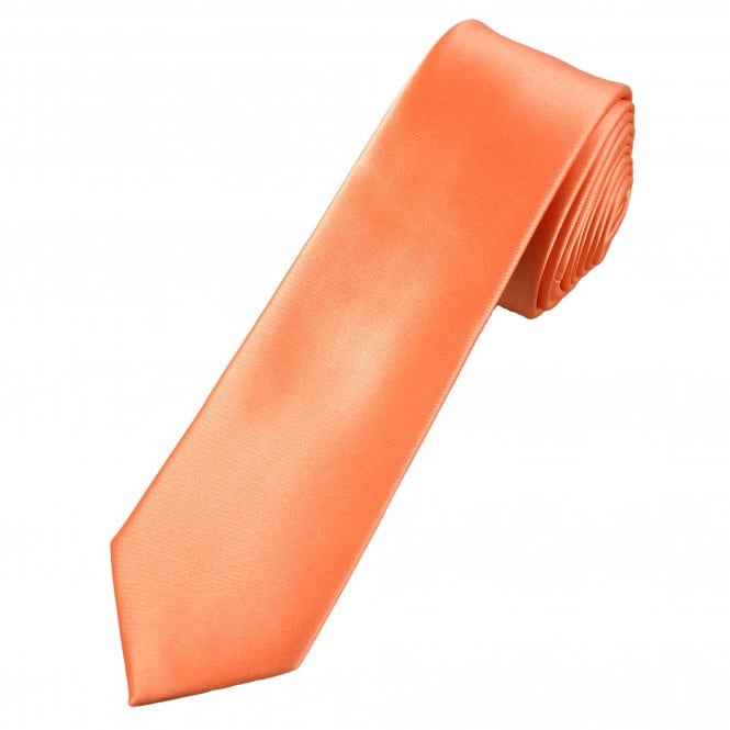 Plain Salmon Pink Skinny Tie