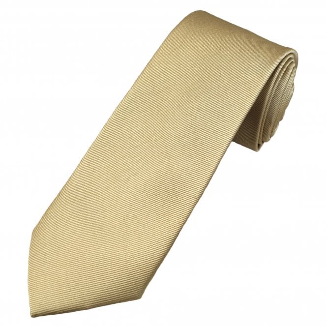 Plain Sand Beige Men's Silk Tie by Tresanti