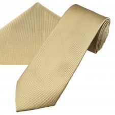 Plain Sand Beige Silk Men's Tie & Pocket Square Handkerchief Set by Tresanti