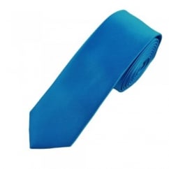 Plain Sapphire Blue Boys Skinny Tie