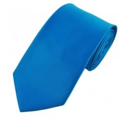 Plain Sapphire Blue Satin Tie