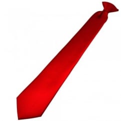 Plain Scarlet Red Clip-On Tie