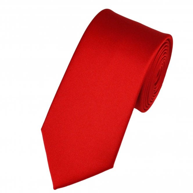 Plain Scarlet Red Men's Extra Long Tie