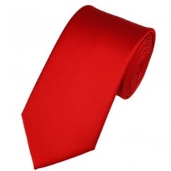 Plain Scarlet Red Men's Satin Tie