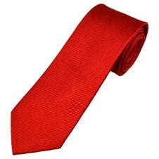 Plain Scarlet Red Men's Silk Tie