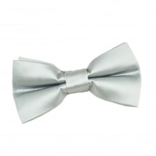 Plain Silver Boys Bow Tie