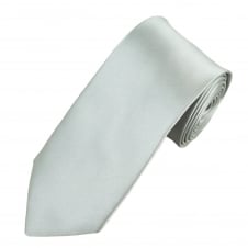 Plain Silver Boys Skinny Tie
