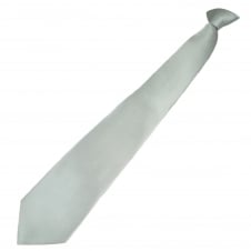 Plain Silver Clip On Tie