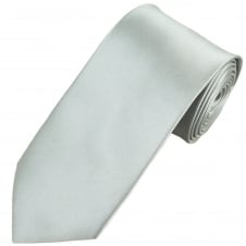 Plain Silver Extra Long Tie