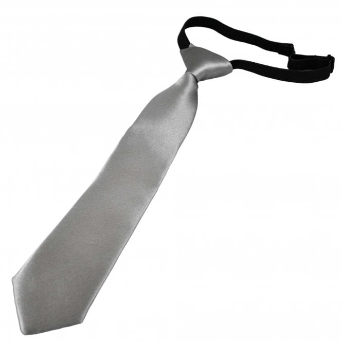 Plain Silver Grey Boys Skinny Tie - 6 Months to 4 Years