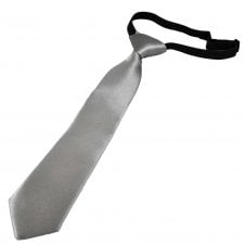 Plain Silver Grey Boys Skinny Tie - 6 Months to 4 Years