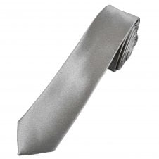 Plain Silver-Grey Boys Tie