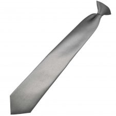 Plain Silver-Grey Clip-On Tie