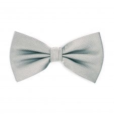 Plain Silver Grey Men's Silk Bow Tie by Tresanti