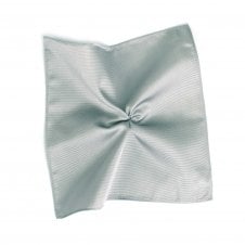 Plain Silver Grey Silk Pocket Square Handkerchief by Tresanti