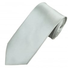 Plain Silver Men's Satin Tie
